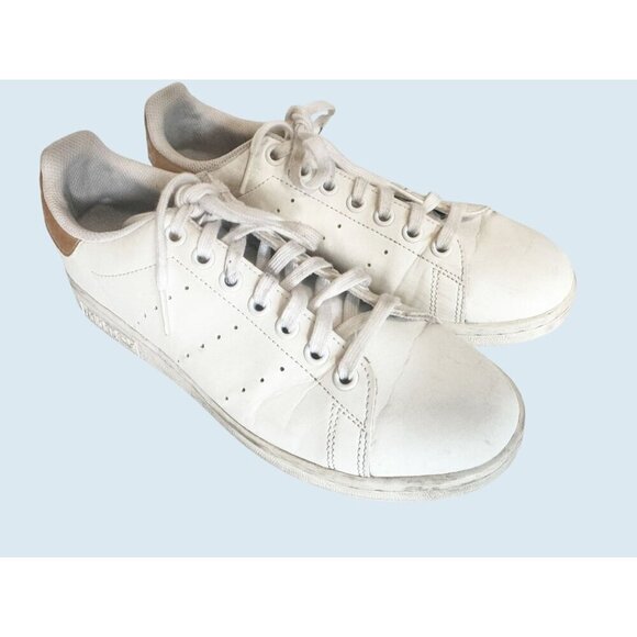 ADIDAS Stan Smith Gold & White Athletic Casual Sneaker Size 6 - Picture 1 of 8